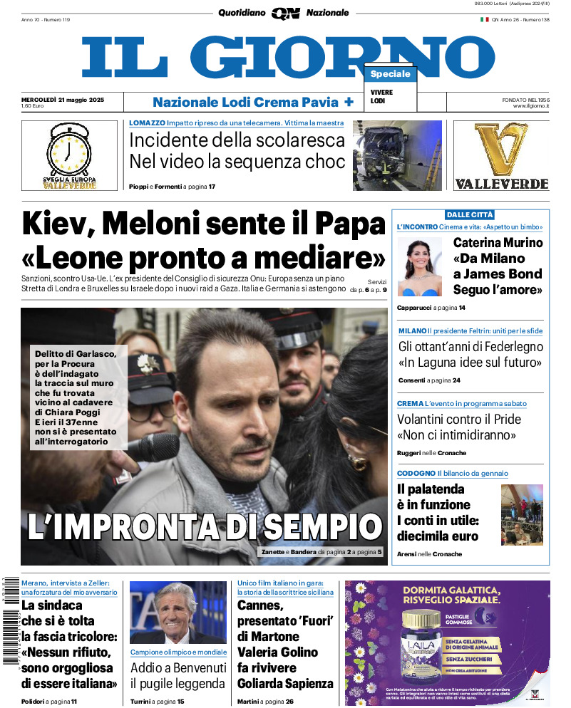 Prima-pagina-il giorno-edizione-di-oggi-20250521